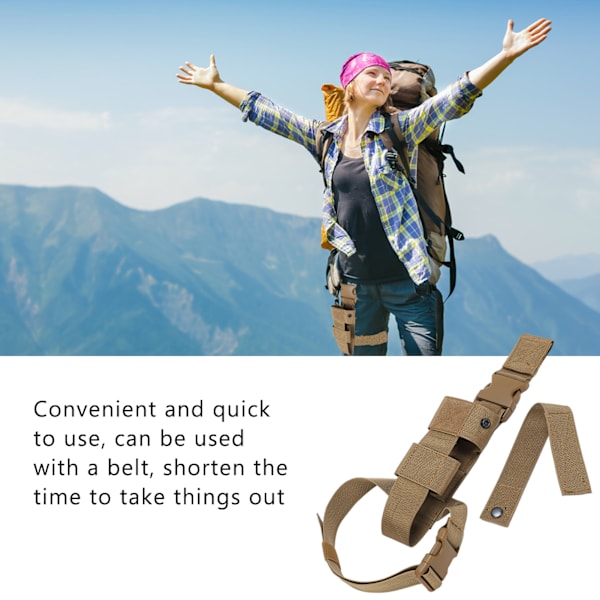 Bensinstation för vattenkokare Drop Leg Holster Molle Vattenflaska Väska Multifunktion för Utomhus Camping VandringKhaki