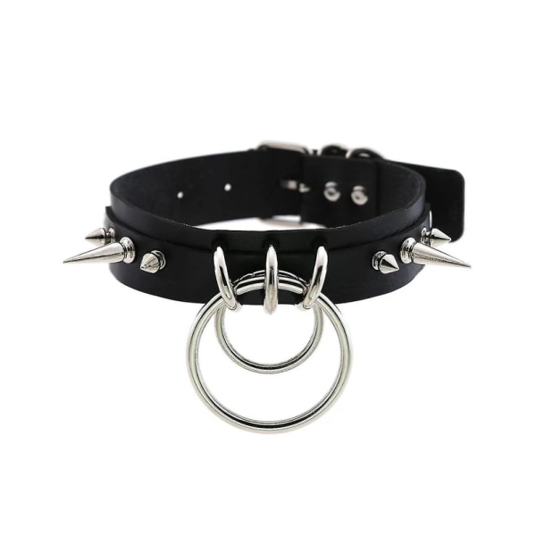 Goth Punk Spike Rivet Choker Halsband 1 st - svart