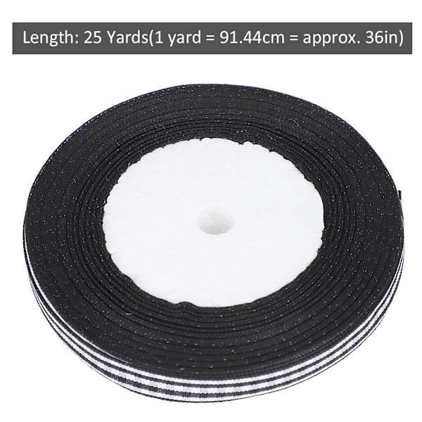 3 rullar schackrutig satinband jul bröllop presentinslagning tårtdekoration 1 cm bredd 25 meter/rulle
