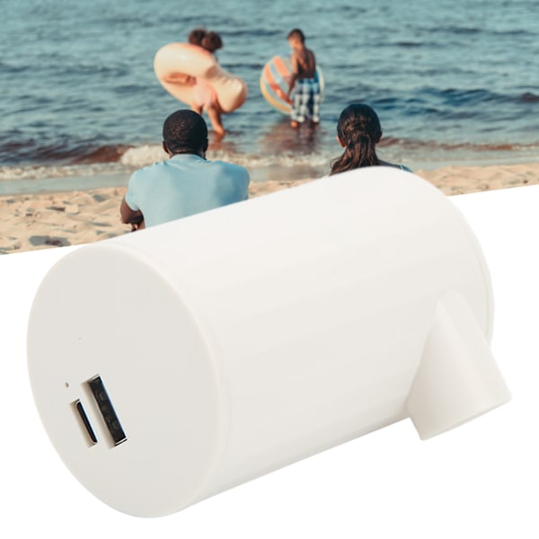 Bärbar Mini Luftpump Utomhus Multifunktionell USB Laddning Elektrisk Luftpump med 6 Olika Luftmunstycken Vit