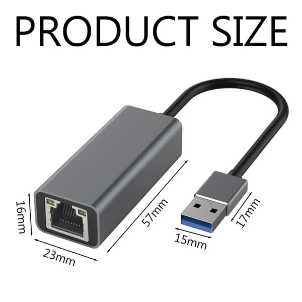 Ethernetadapter, USB 3.0 Kompakt och portabel Gigabit Ethernetadapter, Plug and Play för snabba dataöverföringar, Stöder Nintendo Switch, Bred