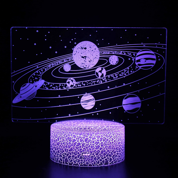 3D optisk bild av solsystemet, universum, galax, LED nattlampa, med fjärrkontroll, som den bästa presenten till rymdentusiaster, pojkar och flickor