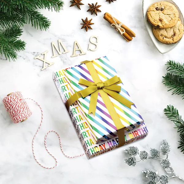 3 rullar presentpappersset, regnbågsglittrande presentpapper födelsedag, presentpapper för jul, födelsedag, barndagen, mors dag