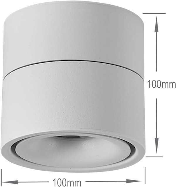 12W LED Loftspot til Overflademontering, Justerbar Vægbelysning