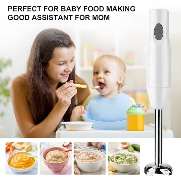 Stavmixer, 150 Watt 5-i-1 Immersion Multi-Purpose Stick Blender med Äggvisp, med Matkvarn
