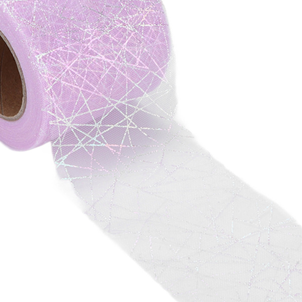Tulle Rulle Symfoni Spindel Rörigt Nät Tulle Rulle DIY Båge Hårprydnad Material BandLila