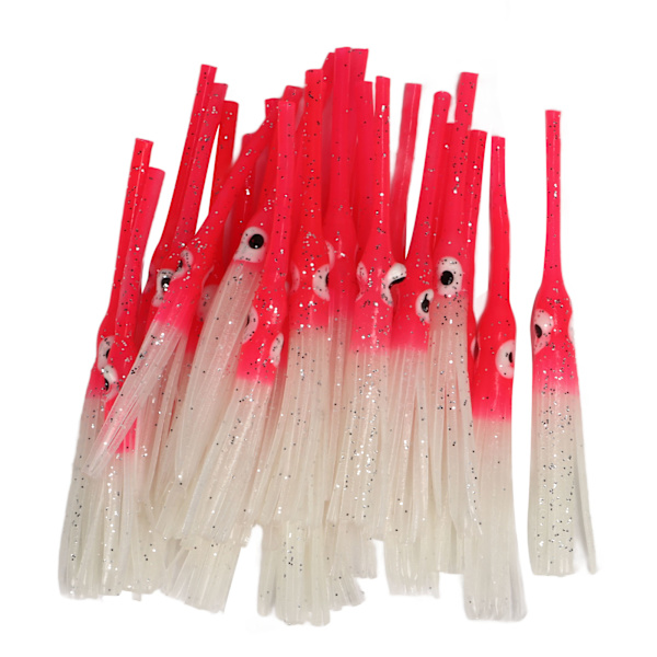 30 st Luminous Squid Skirts Mjuk Artificiell Bläckfisk Luminous Bete för Saltvatten Sötvatten Rosa