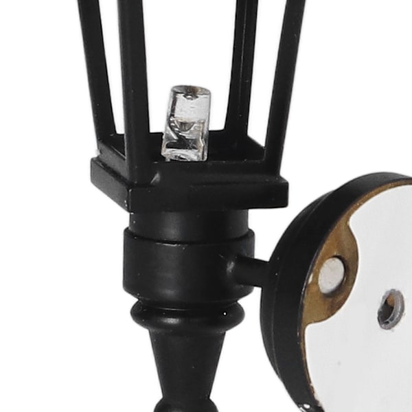 1:12 Dockhus LED Vägglampa Metall Simulerad DIY Miniatyr Vägglampa Dockhus Dekoration Svart