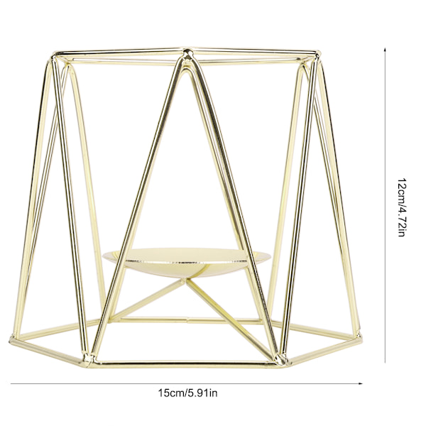 Nordisk stil järn Tealight doftljus hållare dekorativa bord ljusstake (guld S)