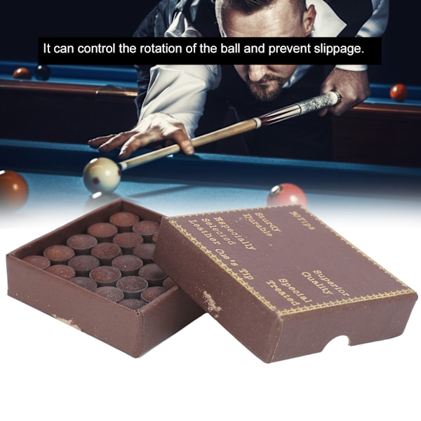 50 st/låda 10 mm biljardspetsar kit snooker röda läder biljardspetsar för pool åtta boll