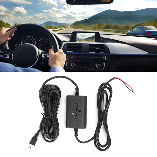 Dash Cam Hardwire Kit 12v 24V til 5V 2.5A Rett Mini USB Step Down Linje for Parkeringsovervåking