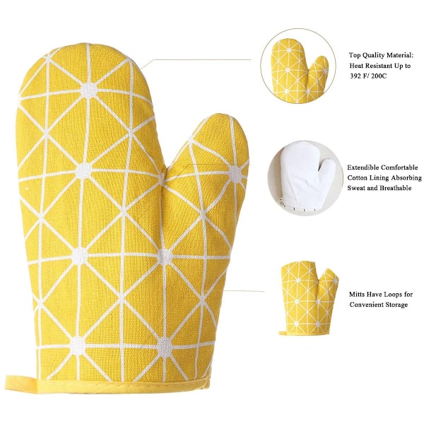Värmebeständiga Grytlappar, Extra Tjock Vadderad Design för Bekvämt Halkfritt Grepp, Unisex Storlek för Säker Bakning, Matlagning och Grillning (Maskintvättbara)