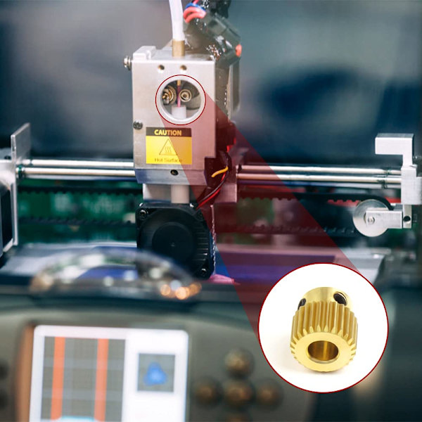 Effektivt drivhjul för 3D-skrivare, lättinstallerat extruderhjul, mässingsextruderhjul kompatibelt med Ender 3, Ender 3 Pro och andra