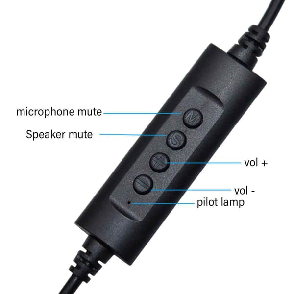 Kablet headset med mikrofon til computer, komfortable computerhovedtelefoner med bløde ørepuder og justerbart hovedbånd, callcenter-headset med