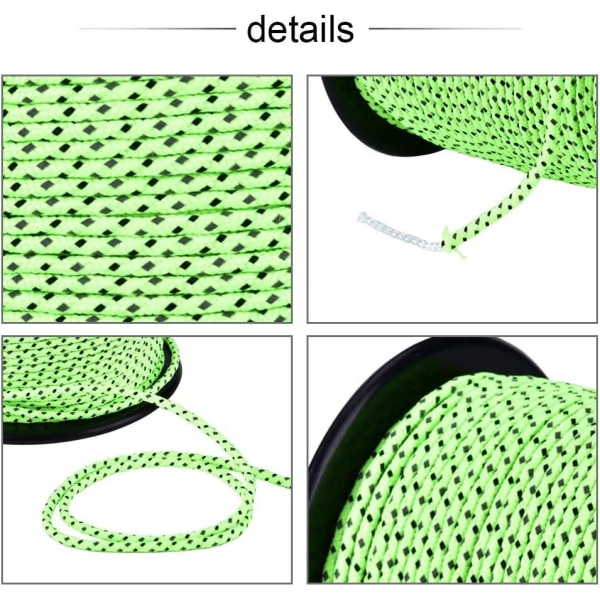 Tält Rep Ljus Paracord Rep Tält Rep 50m Reflekterande Polyester Rep Paracord Rep Tält Guyline för Camping Tält Utomhusförpackning, Grön QttvbTna