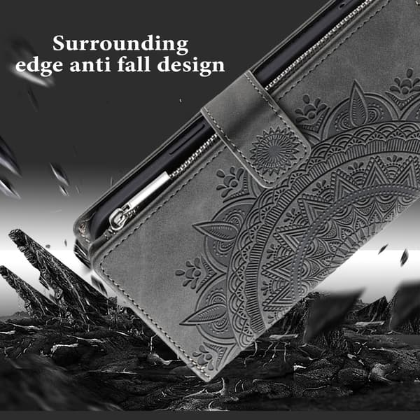 Samsung Galaxy S21 - Mandala Plånboksfodral - Grå