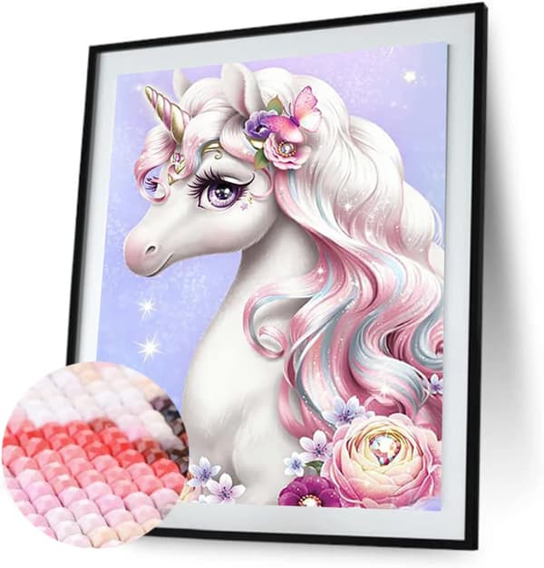 Full diamond unicorn animation barn diamantkonst kit DIY squ