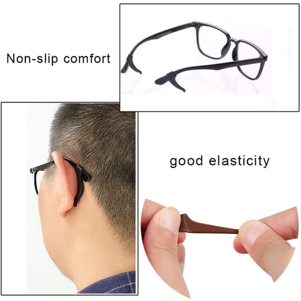 Anti-slip hållare för glasögon skalm set - öronkrokar silikon