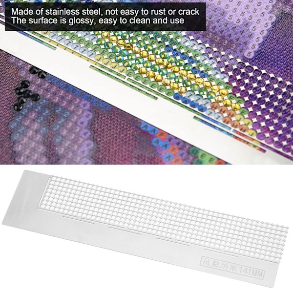 Diamantmålning Linjal DIY Handgjord 5D Rostfritt Stål Broderi 400 Hål Prickning