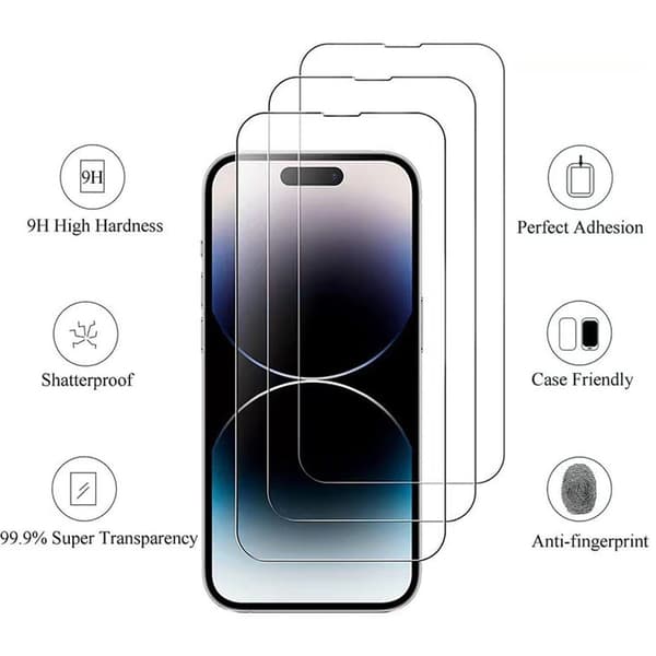 Skærmbeskytter til iPhone 16 Pro 3-pak – Holdbart glas