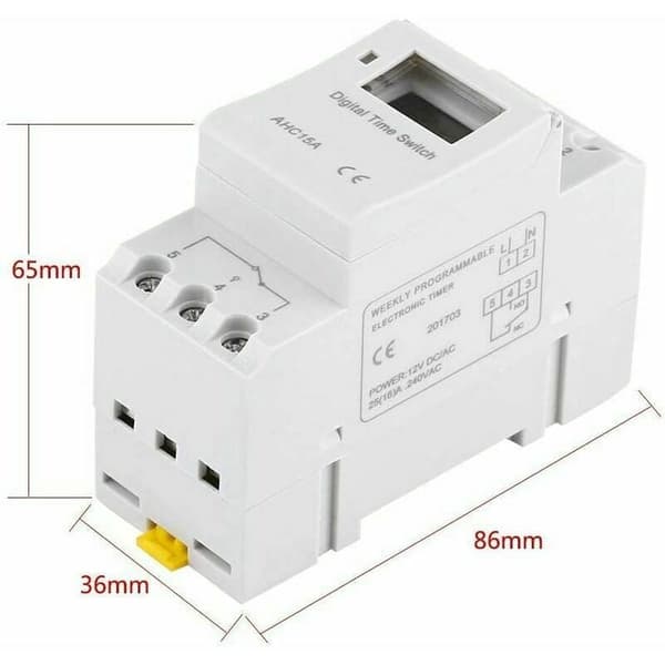 Innovativt digitalt timerur, programmerbart tidsrelæ for problemfri ugentlig elektronisk tidsstyring, robust industrielt design for uovertruffen ydeevne
