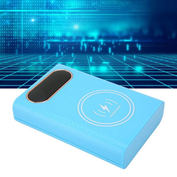 Extern Backup-laddare, portabel batterilåda med stor kapacitet, strömdisplay och intelligent automatisk avstängning, trådlös laddningsfunktion, för