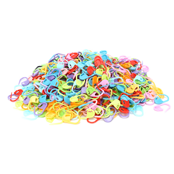 1000 st stickmarkörer i plast, färgglada och hållbara virkningsklämmor för stickning och gör-det-själv-hantverk