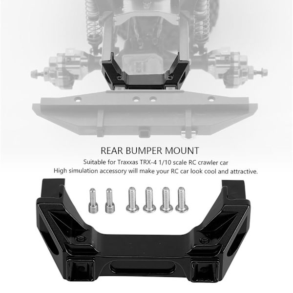 Uppgradera tillbehör metall bakre stötfångare montering för Traxxas TRX-4 1/10 RC Crawler Car (svart)