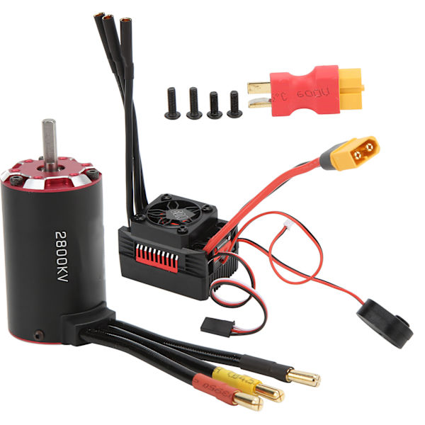 V2 Supersonic 3660 2800KV Motor 60A ESC Kit Borstlös Combo med Temperatursensor för 1/10 RC-fordon