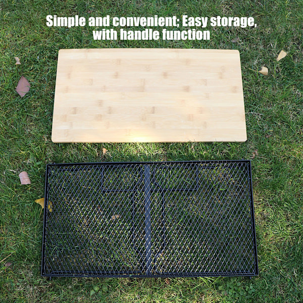Camping Mesh Bord Fällbar Bärbar Järn Utomhus Nätbord för Picknick Grillfest Bakgårdsfest Singel Mesh Bord