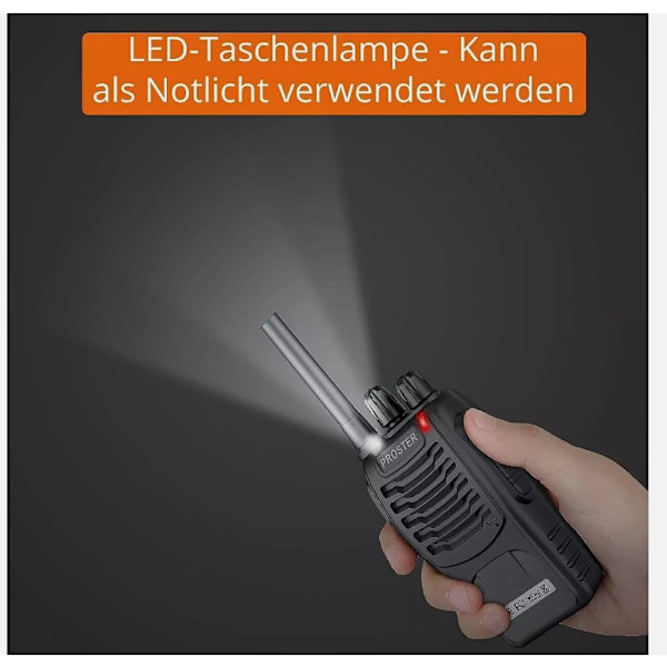 4× Walkie Talkie Tvåvägsradio, ny handhållen radio med 16 kanaler & headset