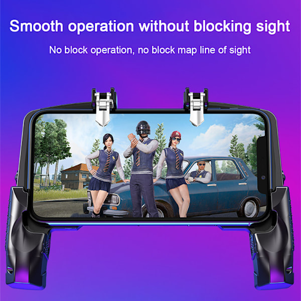 Mobilspelkontroll Trigger Fire-knappar Känslig joystick, Gamepad för 4,7-6,5 tum iPhone & Android-telefon