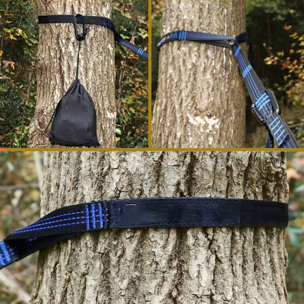 1 par hängmattsfästen hängande remmar träremmar med 14 öglor 280cm * 2.5cm Max 500kg för camping vandring picknick utomhusresor