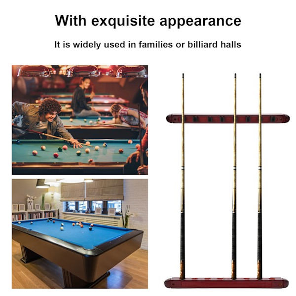 Väggmonterad Snooker Biljard Köer Rack Pool Köer Stick Pole Rod Hållare Biljard Tillbehör