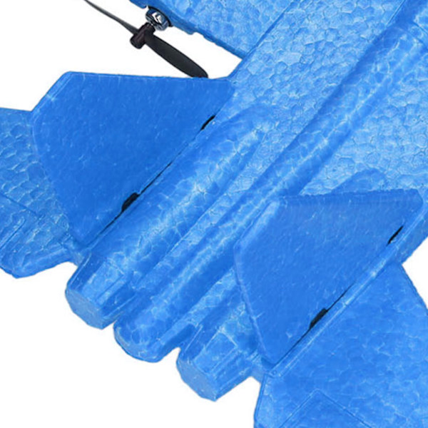 RC Glider Plane Vattentät Droppresistent Dubbel Motor Fjärrkontroll Flygplan Fighter med LED Färgglada Ljusstänger Blå 1 Batteri med 2 Reserv