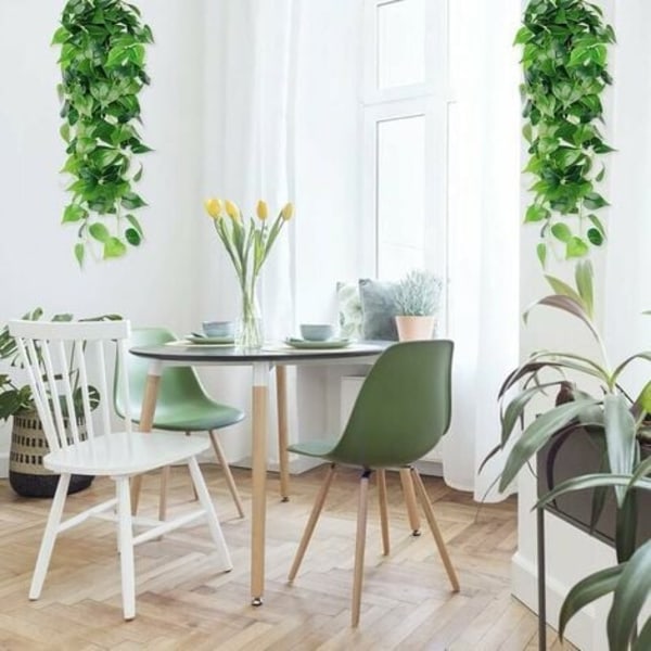 Konstgjord grön växt 2-pack konstgjord växt hängande Pothos konstgjord konstgjorda växter dekoration falsk Pothos naturtrogen grön bladmurgröna för hemmet