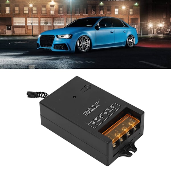 Fjärrstyrd Reläbrytare för Bil, Kopparspol, 433MHz RF Trådlöst Relä för Fordon, 12V‑72V 30A