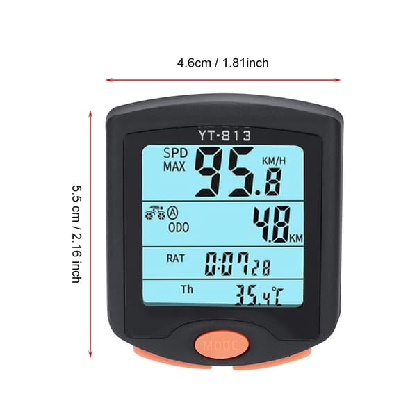 Cykel speedometer med kablet forbindelse, vandtæt LCD-display med baggrundsbelysning, cykelcomputer til hastighedsmåling og afstandsmåling, Multi