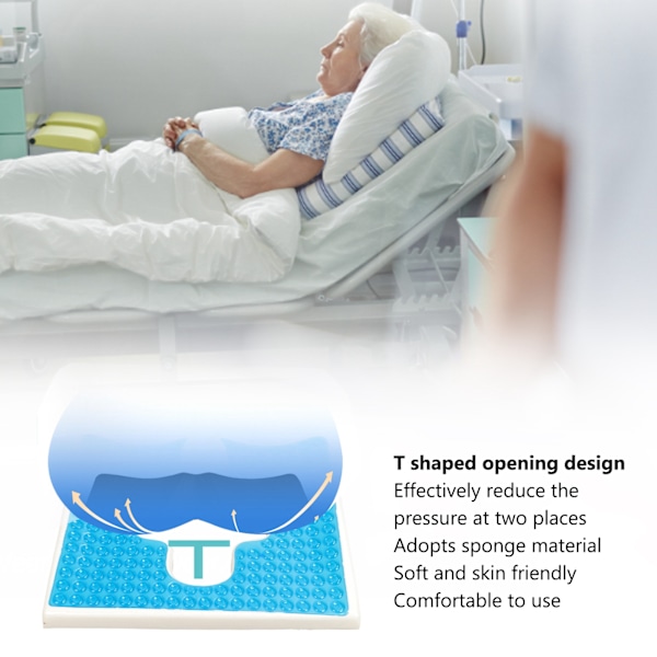 Trycksårskudde för Äldre, Andningsbart Fibermaterial Triangulär Lutningsdesign, Anti-Decubitus, Ergonomisk Design för Tryckavlastning, Lämplig
