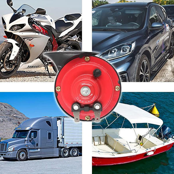 Vattentät 12V 110dB tågsignalhorn för motorcykel lastbil tåg båt, bil SUV båt - röd. q5bpbtU8PO