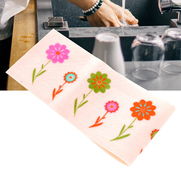 Dekorativt vattenabsorberande återanvändbart klistermärke, modernt dekal i köket (rosa blomma)