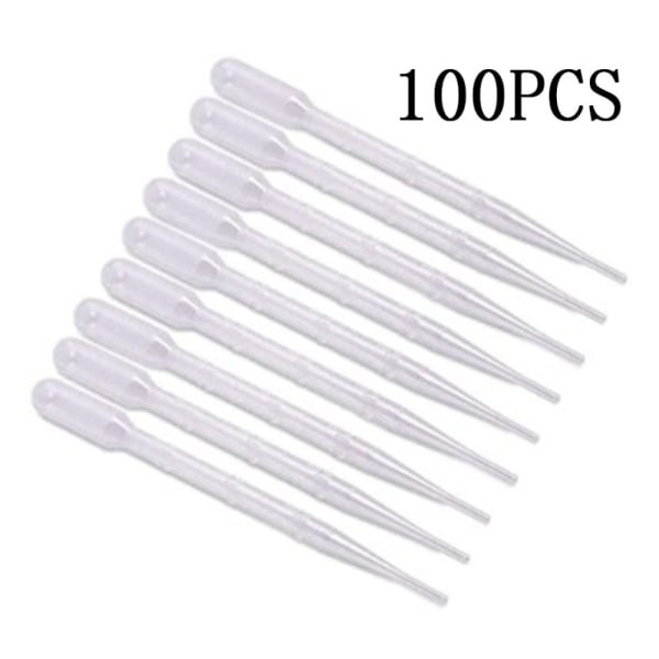 100 stycken pipetter, transparenta graderade pipetter, överföringspipetter för laboratorium, klassrum, experiment