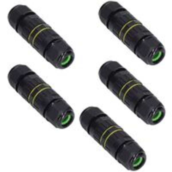 5 st utomhus elektriska kabelkontakter IP68 vattentäta 3-kärniga kabelkontakter 710 mm