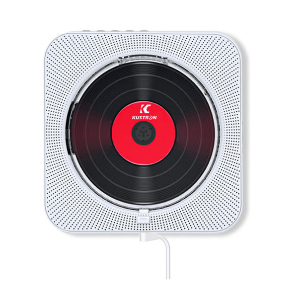 CD-spelare med radio Boombox-Canareen uppgraderad Bluetooth CD-spelare, med cover och LED-display | 3,5 mm extra uttag, med fjärrljud FM