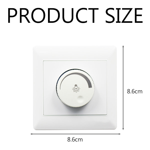 Dimmerbrytare - Praktisk väggmonterad tryckknapp på/av roterande LED-dimmer lampa ljusstyrka regulator