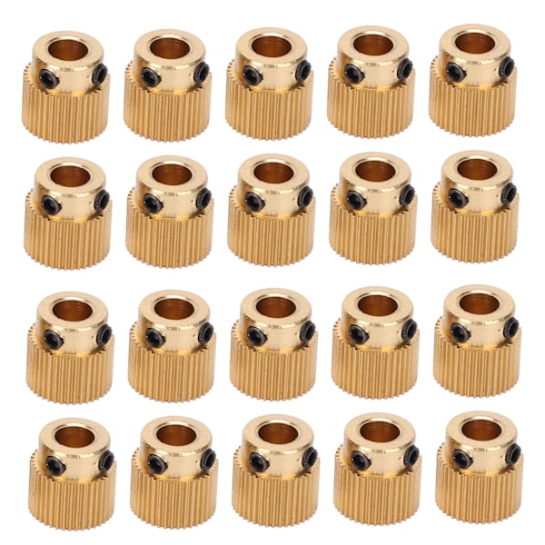 20 st 40-tandade drivväxlar i mässing, gul, 3D-skrivartillbehör, 11 mm x 11 mm
