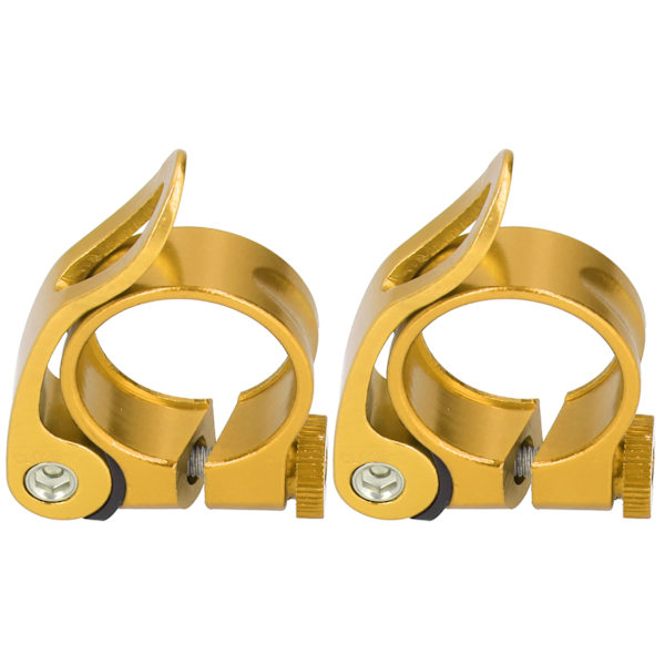 2 st/set 31,8 mm cykelsadelstolpe klämma snabbspänne för 27,2 mm cykelsadelstolpe guld