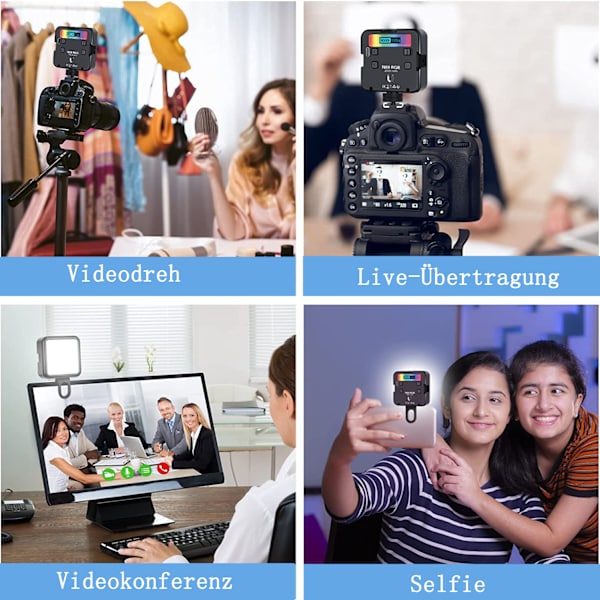 LED-videoljus RGB W 3 kallskofäste, kameraljus LED-videoljus fotoljus videoljus fotovideo fotoljus kameraljus kameraljus kontinuerligt
