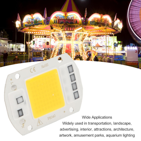 2 st LED COB-chip med hög effekt, drivrutinfri integrerad SMD-lampbricka, ljuseffektiv flip COB-lampbricka, varmt ljus 50W