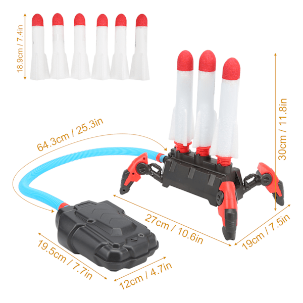 Utomhus Flygande Raket Leksak Skum Raketer Leksak 3 Skurar av Flygande Små Raketer för Barn över 6 År Gamla